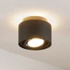 Arcchio plafondlamp Walisa, Ø 15 cm, zwart, metaal, GU10