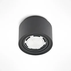 Arcchio plafondlamp Walisa, Ø 15 cm, zwart, metaal, GU10