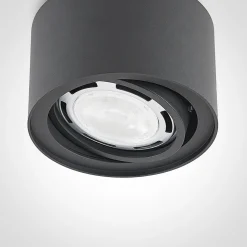 Arcchio plafondlamp Walisa, Ø 15 cm, zwart, metaal, GU10