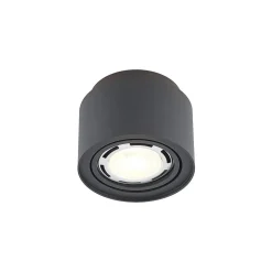 Arcchio plafondlamp Walisa, Ø 15 cm, zwart, metaal, GU10