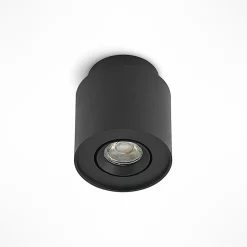 Arcchio plafondlamp Walisa, Ø 10 cm, zwart, metaal, GU10