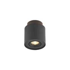 Arcchio plafondlamp Walisa, Ø 10 cm, zwart, metaal, GU10