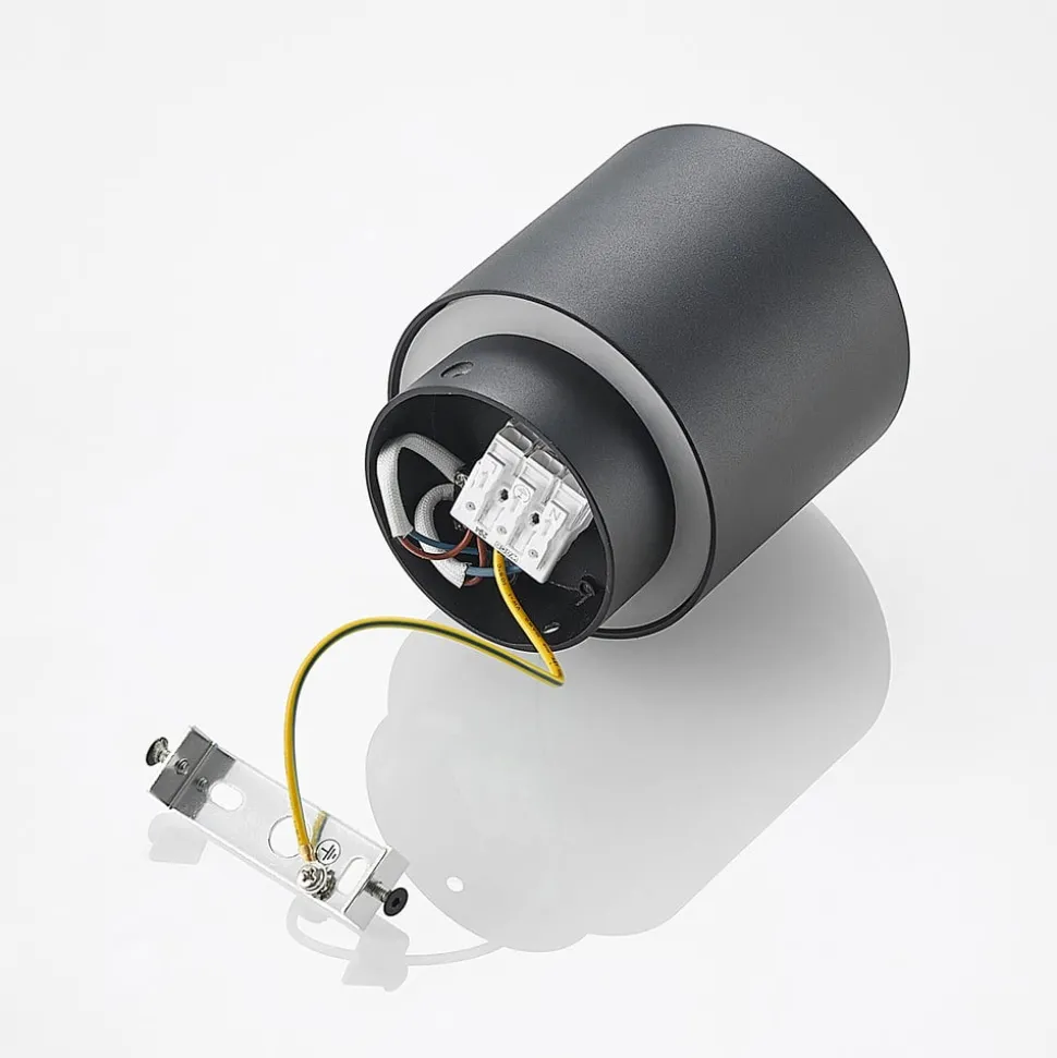 Arcchio plafondlamp Walisa, Ø 10 cm, zwart, metaal, GU10