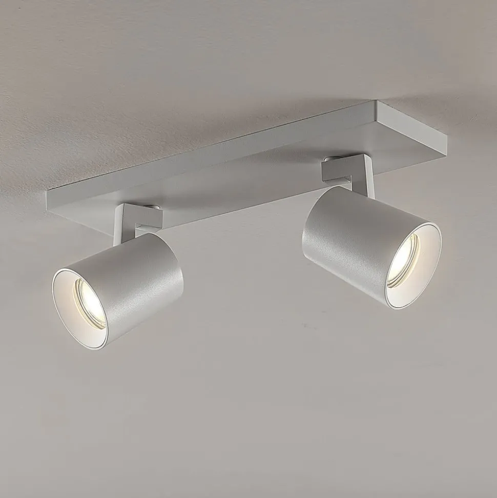 Arcchio plafondspot Iavo, 30 cm, wit, 2-lamps, metaal