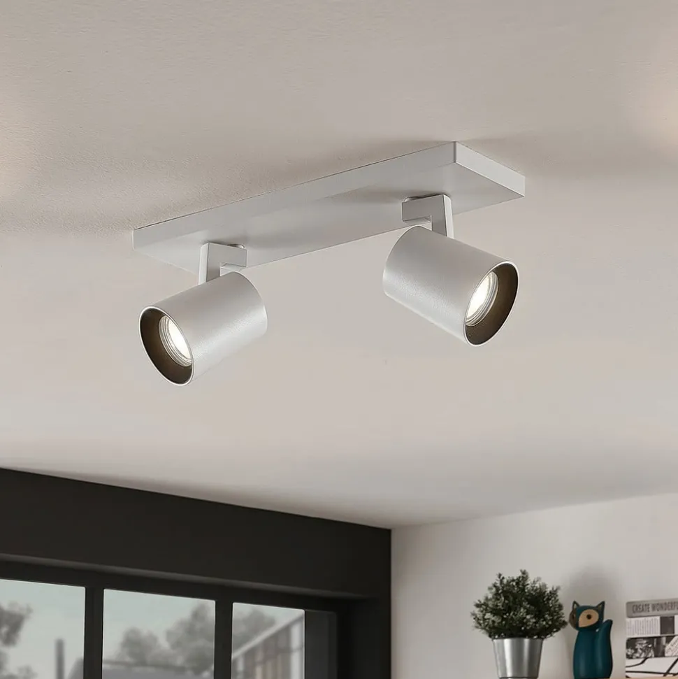 Arcchio plafondspot Iavo, 30 cm, wit, 2-lamps, metaal