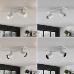 Arcchio plafondspot Iavo, 30 cm, wit, 2-lamps, metaal