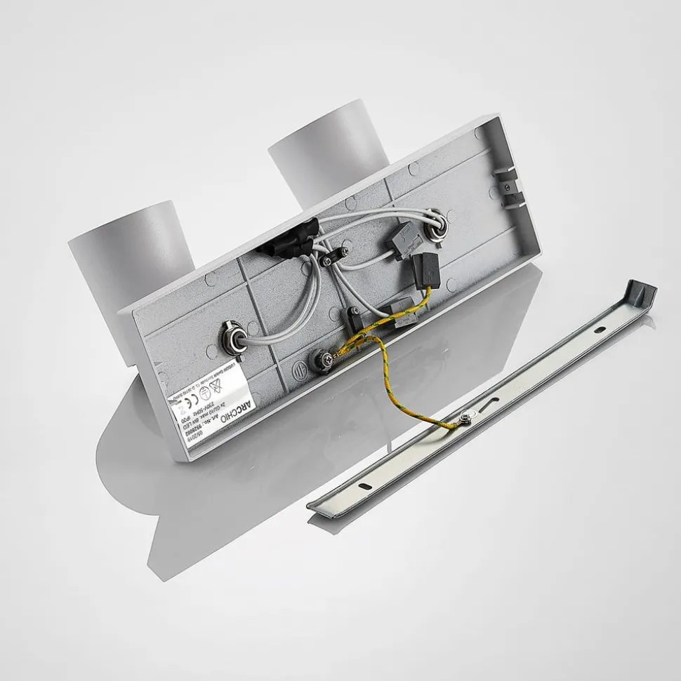 Arcchio plafondspot Iavo, 30 cm, wit, 2-lamps, metaal