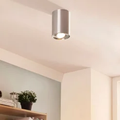 Arcchio plafondspot Jolina, rond, grijs, 13 cm, metaal