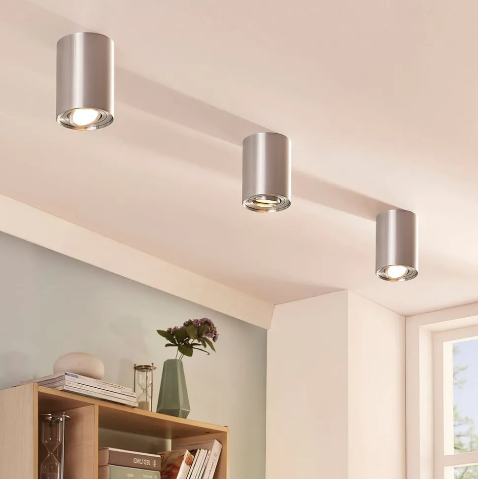 Arcchio plafondspot Jolina, rond, grijs, 13 cm, metaal