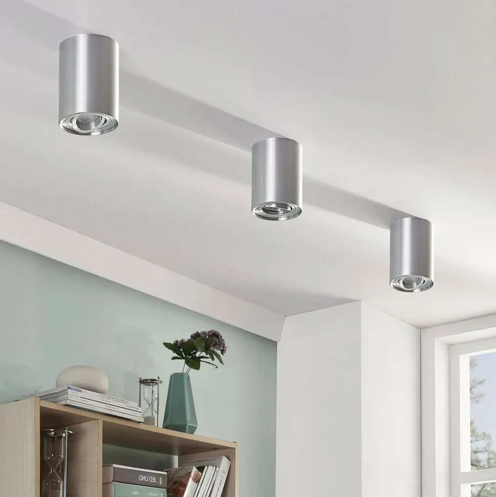 Arcchio plafondspot Jolina, rond, grijs, 13 cm, metaal