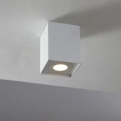 Arcchio plafondspot Jolina, hoekig, wit, 13cm, metaal