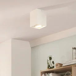 Arcchio plafondspot Jolina, hoekig, wit, 13cm, metaal