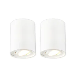 Arcchio plafondspot Jolina, rond, wit, set van 2, aluminium