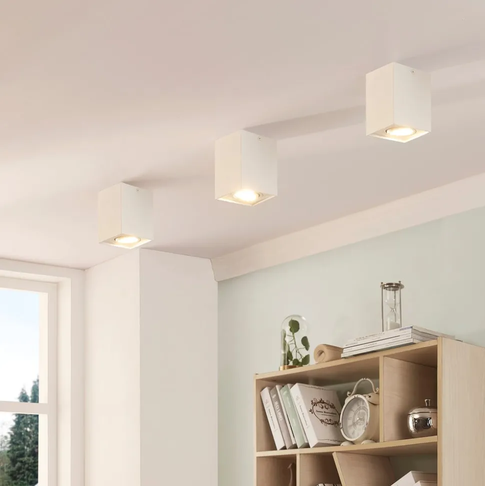 Arcchio plafondspot Jolina, hoekig, wit, set van 2, aluminium