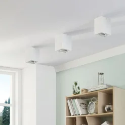 Arcchio plafondspot Jolina, hoekig, wit, set van 2, aluminium