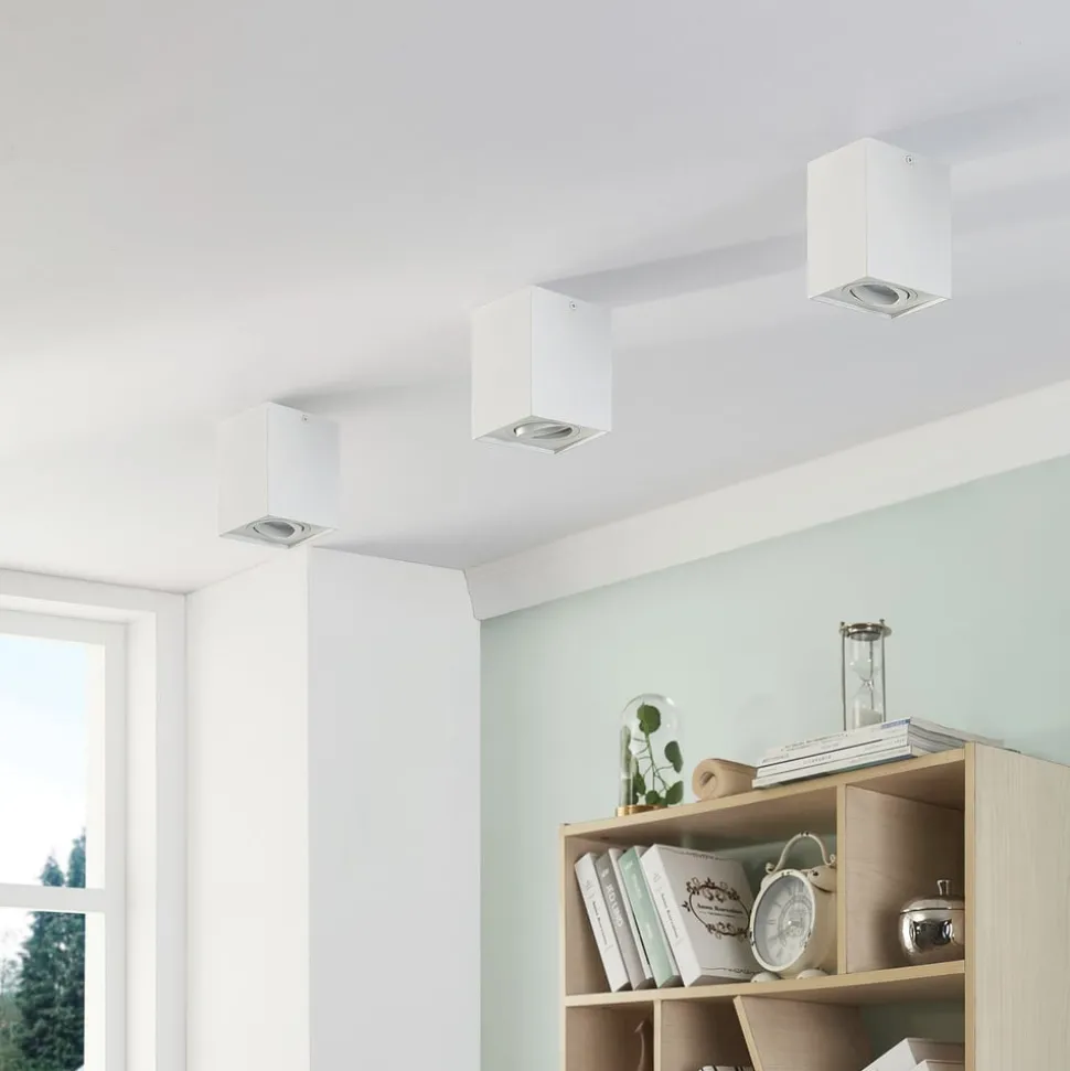 Arcchio plafondspot Jolina, hoekig, wit, set van 2, aluminium