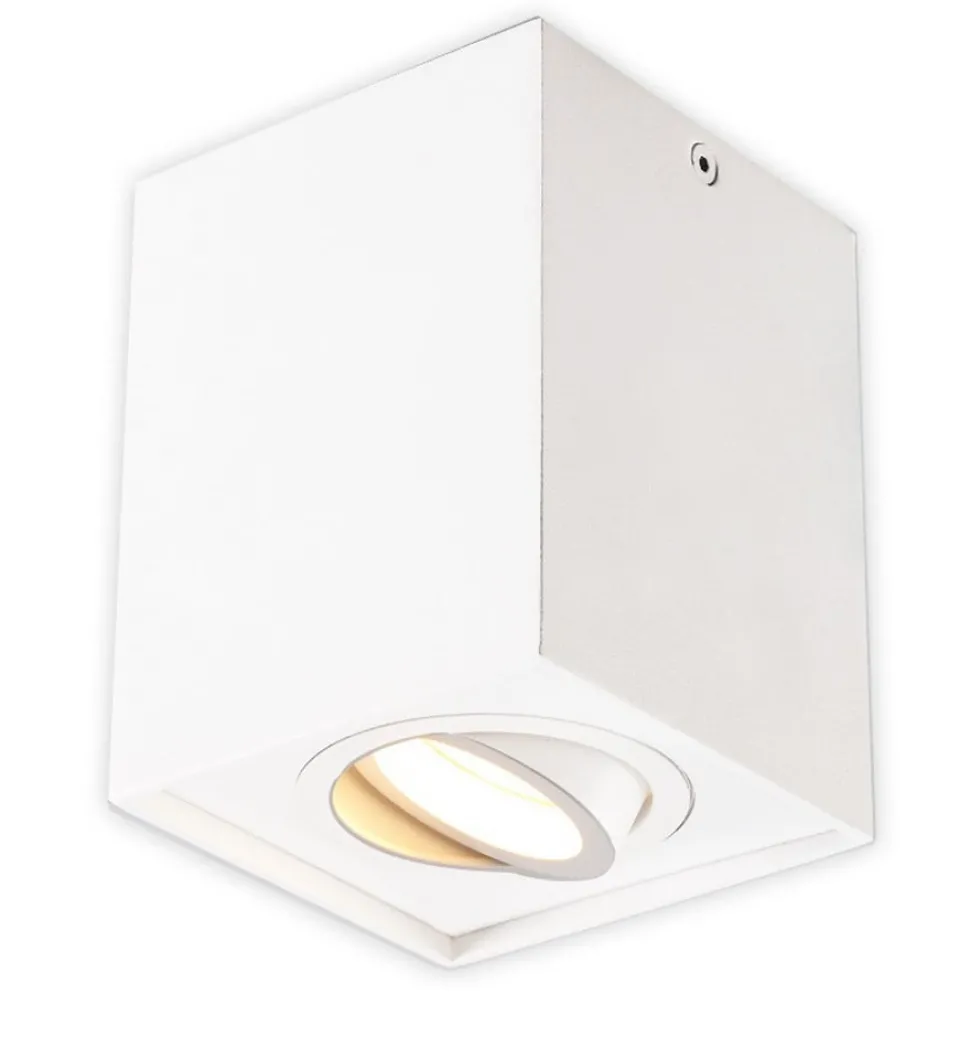 Arcchio plafondspot Jolina, hoekig, wit, set van 2, aluminium