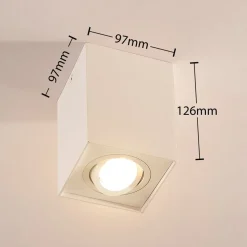 Arcchio plafondspot Jolina, hoekig, wit, set van 2, aluminium