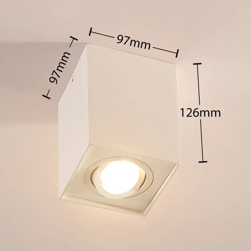 Arcchio plafondspot Jolina, hoekig, wit, set van 2, aluminium