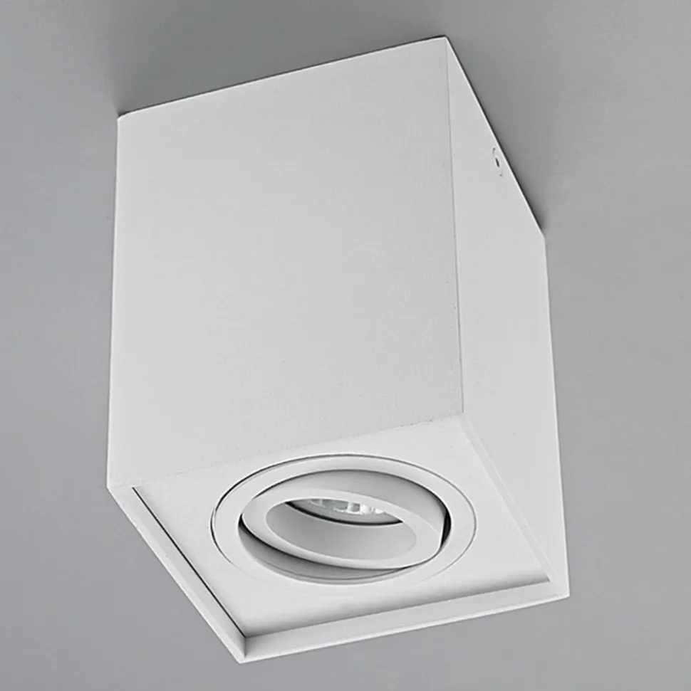 Arcchio plafondspot Jolina, hoekig, wit, set van 2, aluminium