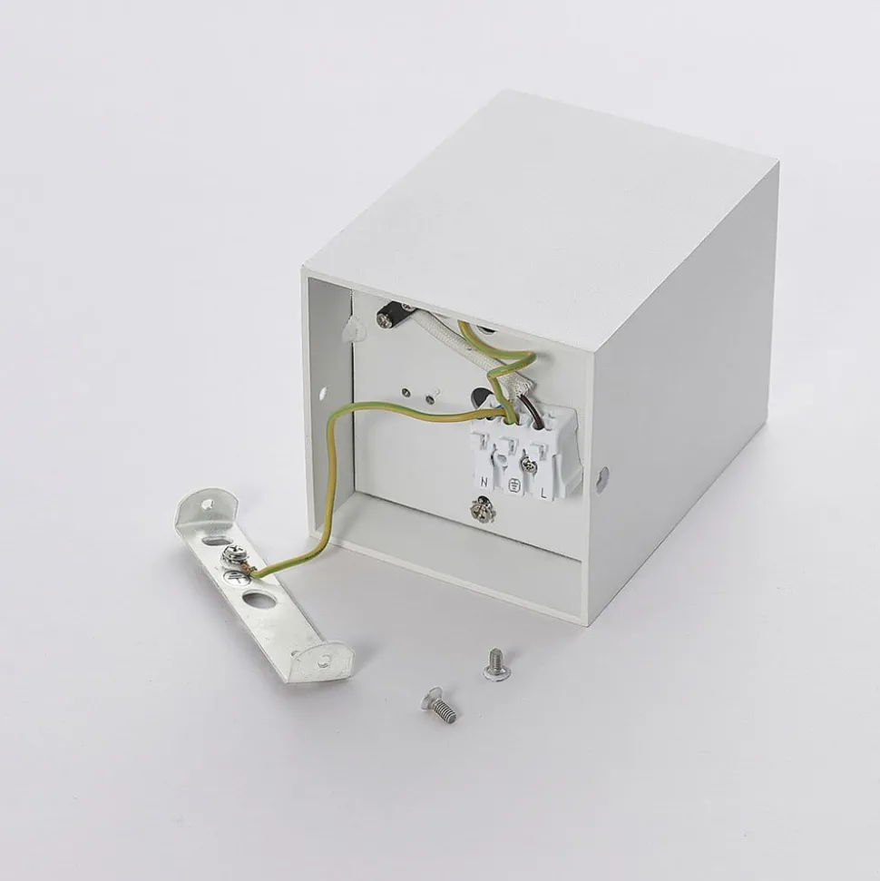 Arcchio plafondspot Jolina, hoekig, wit, set van 2, aluminium