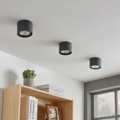 Arcchio plafondspot Mabel, Ø 12 cm, grijs, metaal, GU10