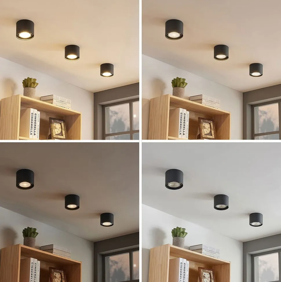 Arcchio plafondspot Mabel, Ø 12 cm, grijs, metaal, GU10