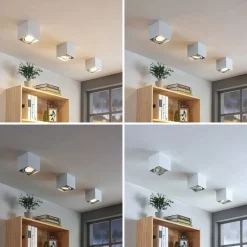 Arcchio plafondspot Mabel, 13 cm x 13 cm, wit, GU10