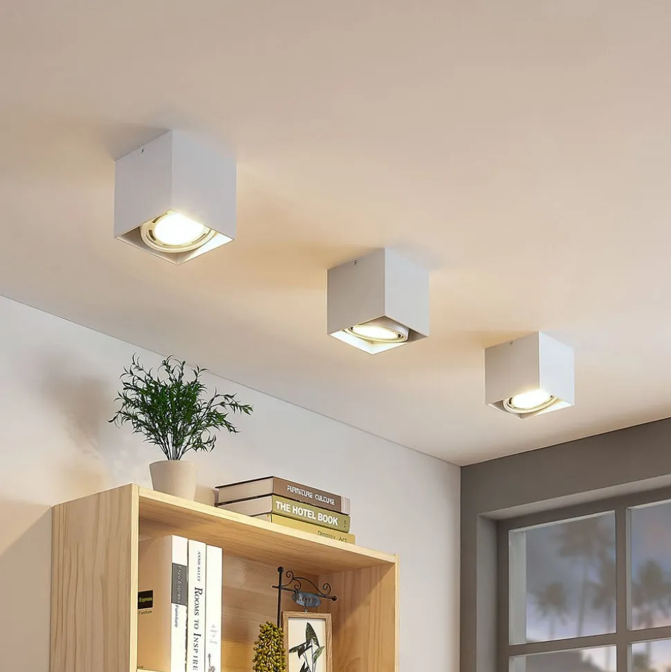 Arcchio plafondspot Mabel, 13 cm x 13 cm, wit, GU10