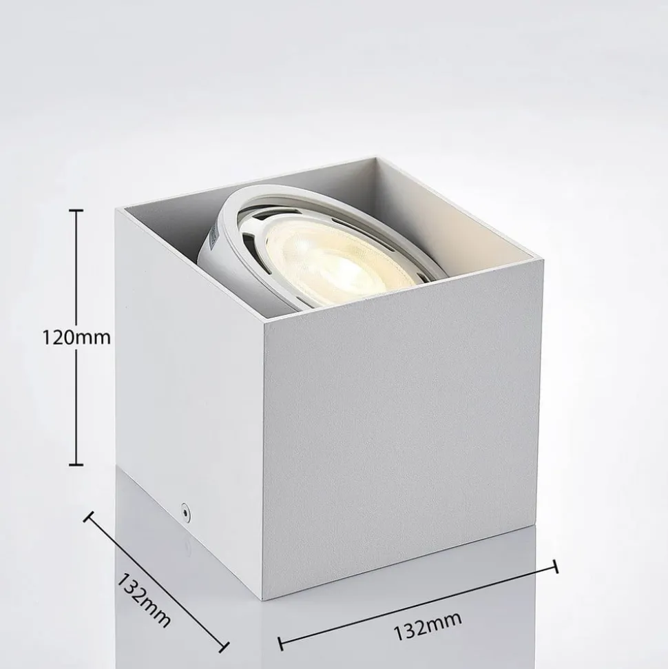 Arcchio plafondspot Mabel, 13 cm x 13 cm, wit, GU10