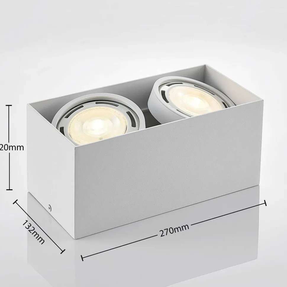 Arcchio plafondspot Mabel, 2-lamps, 27 cm, wit, GU10