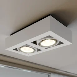 Arcchio plafondspot Ronka, 34 cm, 2-lamps, wit, GU10