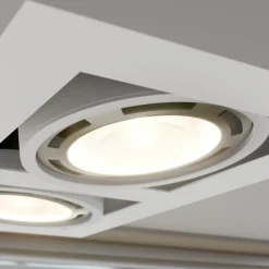 Arcchio plafondspot Ronka, 34 cm, 2-lamps, wit, GU10