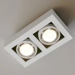 Arcchio plafondspot Ronka, 34 cm, 2-lamps, wit, GU10