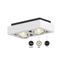 Arcchio plafondspot Ronka, 34 cm, 2-lamps, wit, GU10