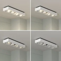 Arcchio plafondspot Ronka, 65 cm, 4-lamps, wit, GU10