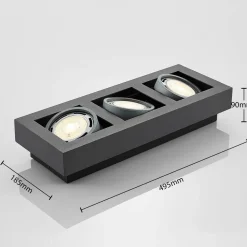 Arcchio plafondspot Ronka, 50 cm, 3-lamps, grijs, GU10