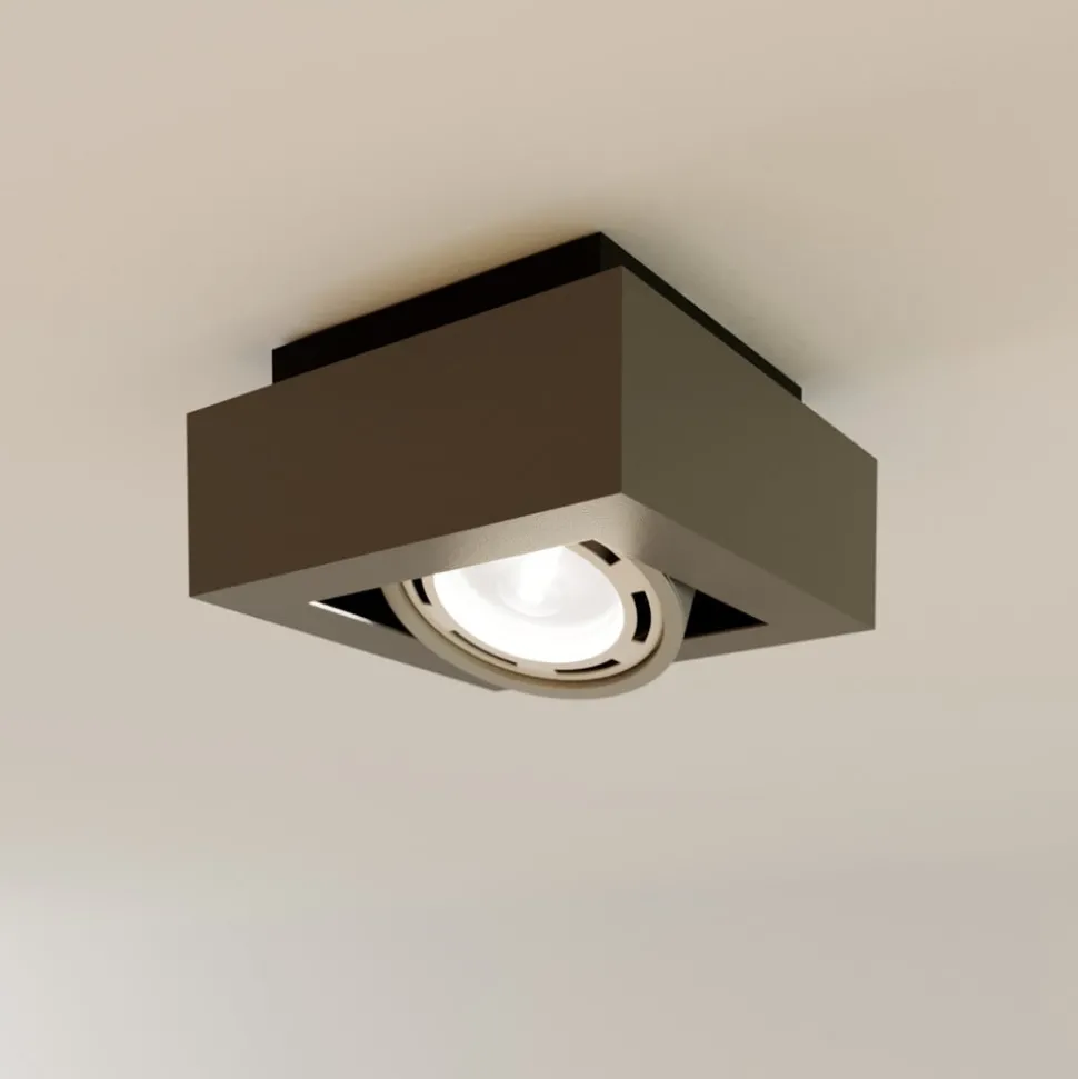 Arcchio plafondspot Ronka, grijs, 19 cm x 19 cm, GU10