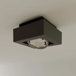 Arcchio plafondspot Ronka, grijs, 19 cm x 19 cm, GU10