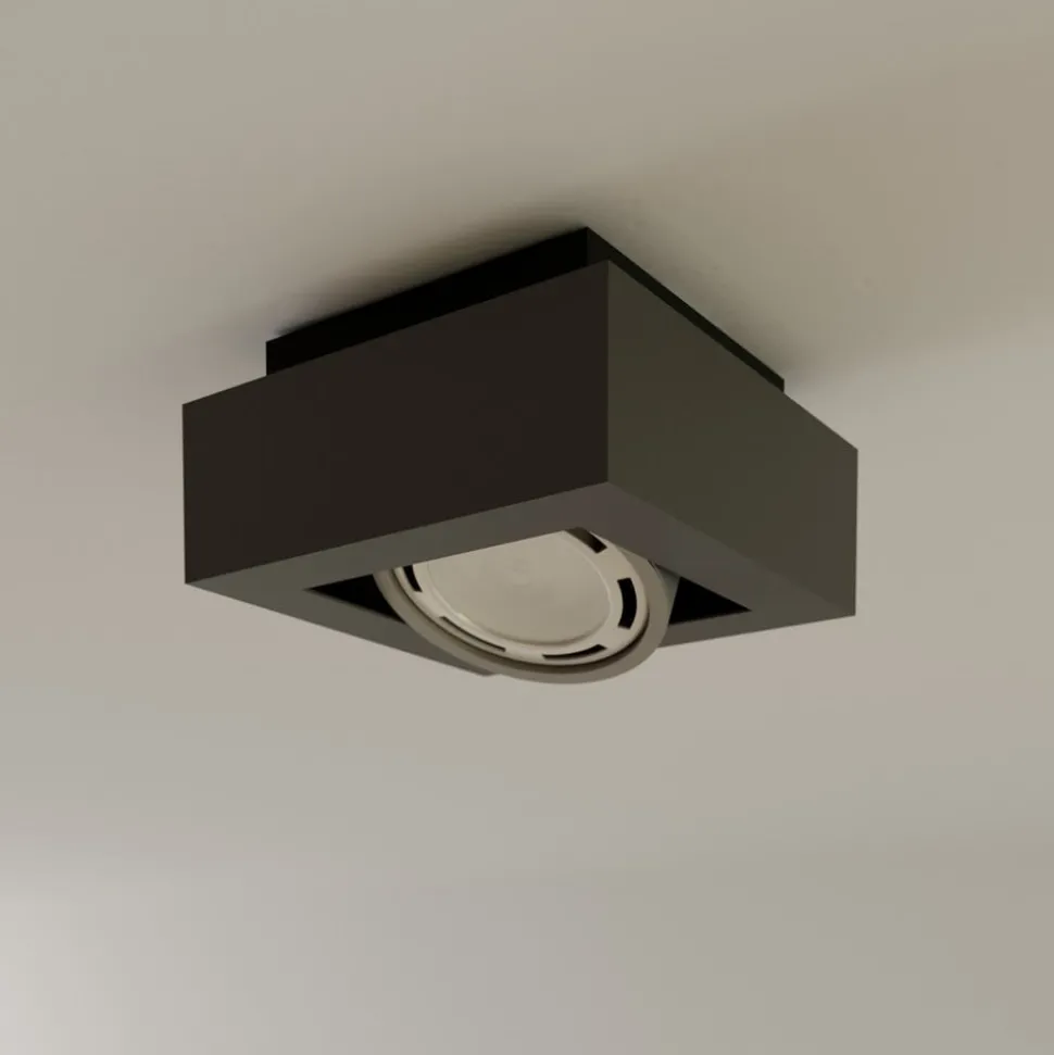 Arcchio plafondspot Ronka, grijs, 19 cm x 19 cm, GU10