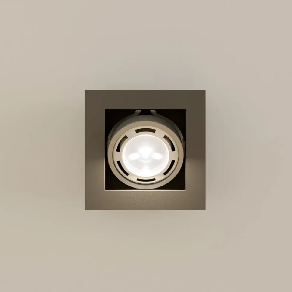 Arcchio plafondspot Ronka, grijs, 19 cm x 19 cm, GU10