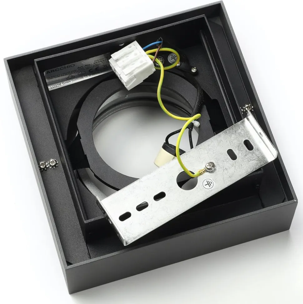 Arcchio plafondspot Ronka, grijs, 19 cm x 19 cm, GU10