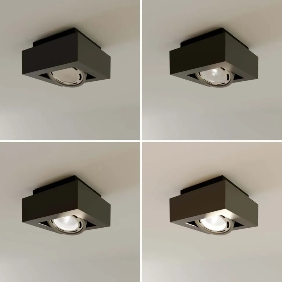 Arcchio plafondspot Ronka, grijs, 19 cm x 19 cm, GU10