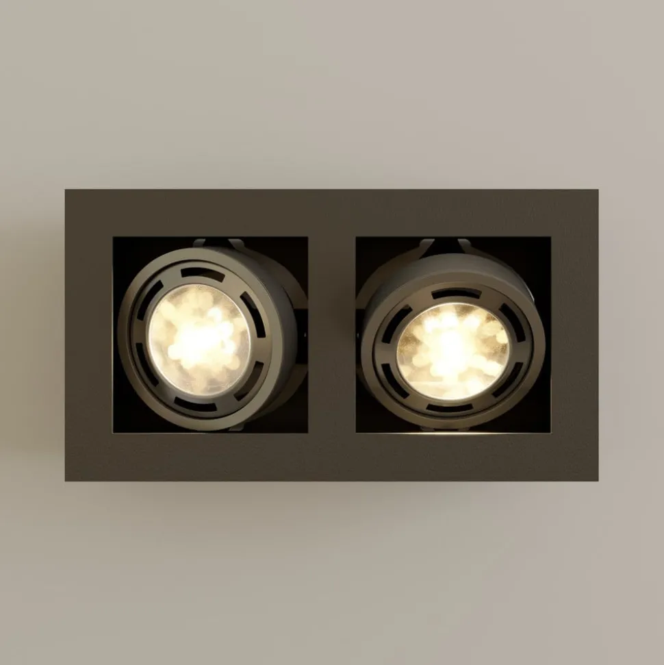 Arcchio plafondspot Ronka, 34 cm, 2-lamps, grijs, GU10