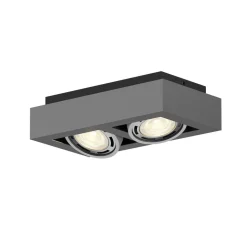 Arcchio plafondspot Ronka, 34 cm, 2-lamps, grijs, GU10