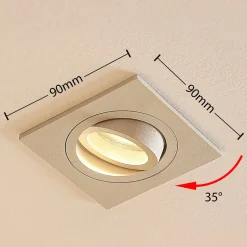 Arcchio plafondspot Sophia, wit, hoekig