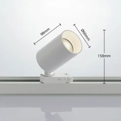 Arcchio railspot Brinja, wit, Ø 6 cm, 3-fasen, GU10