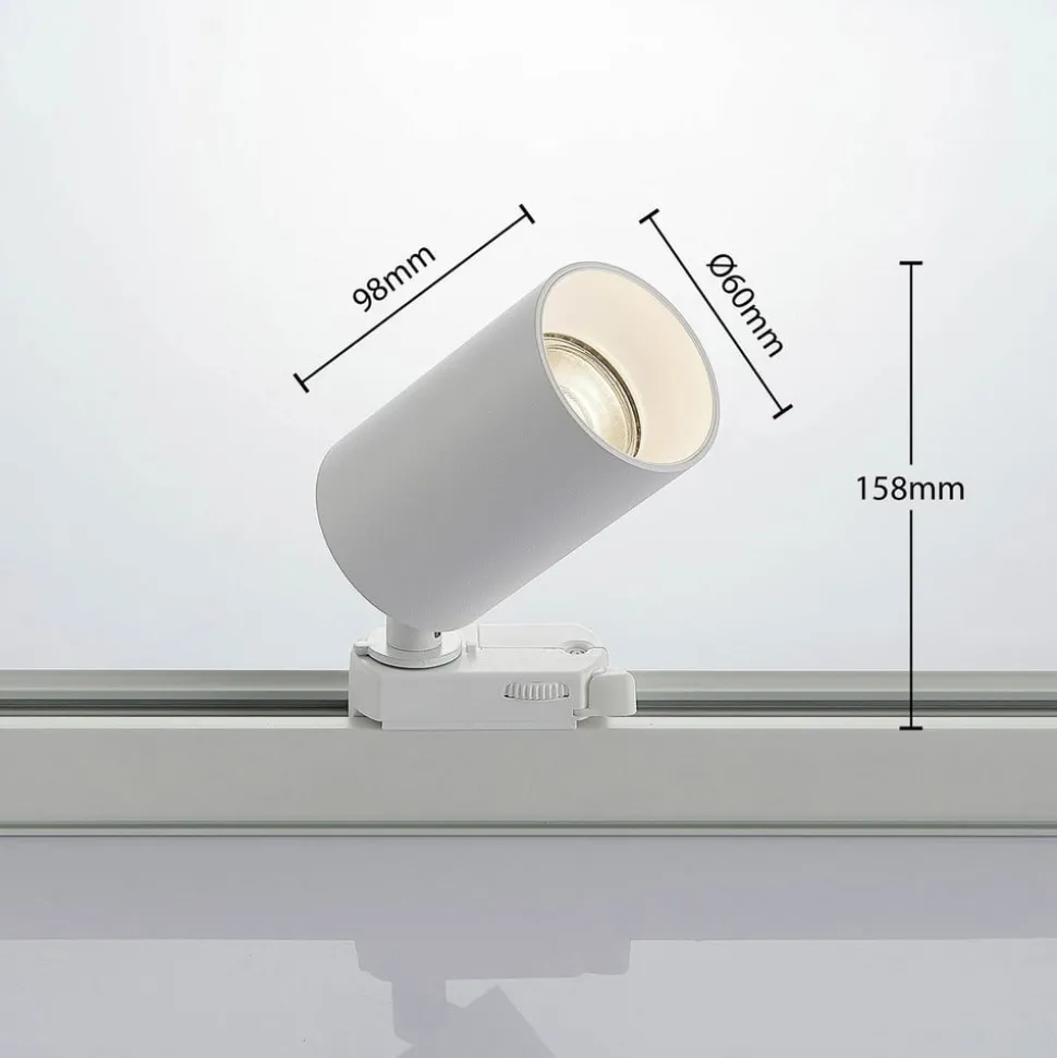 Arcchio railspot Brinja, wit, Ø 6 cm, 3-fasen, GU10