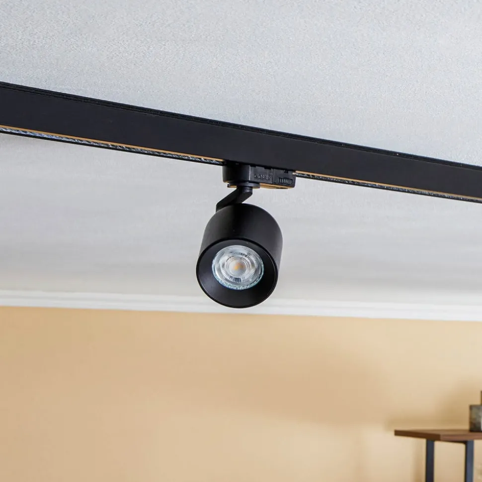 Arcchio railspot Brinja, zwart, Ø 7 cm, 3-fasen