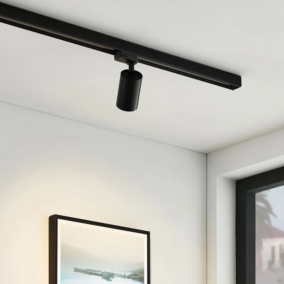 Arcchio railspots Brinja, zwart, Ø 6 cm, 3-fasen